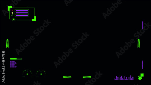 Interface for PC video games, vector.