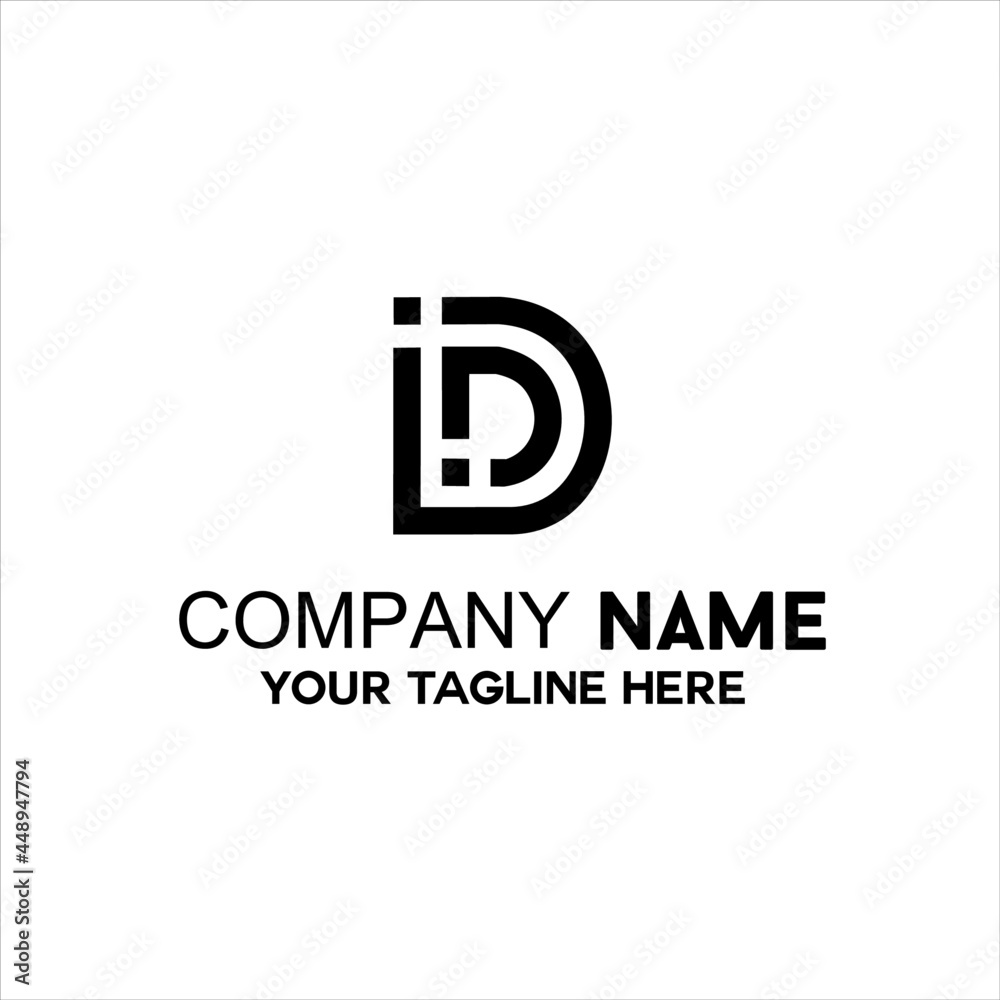 letter ID outline logo vektor letter ID outline logo vektor