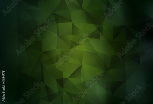 Dark Green vector texture with triangular style.