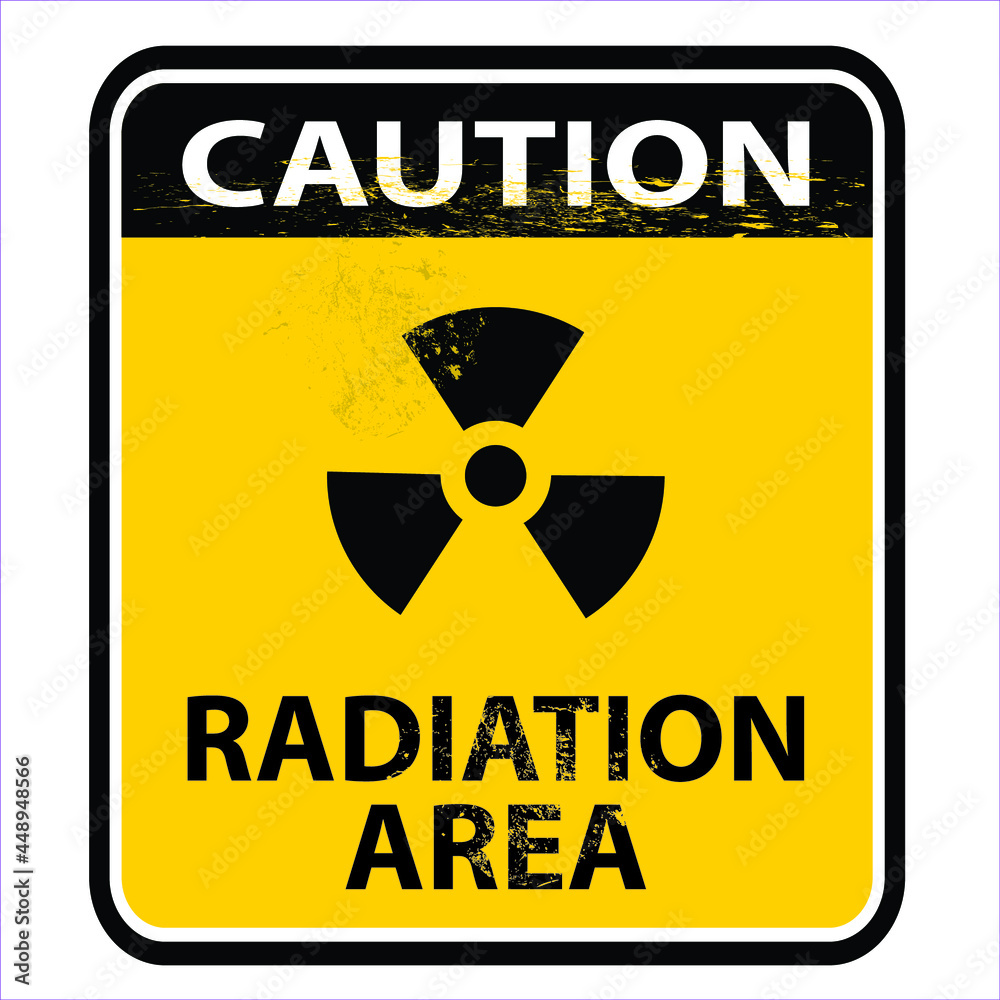 Obraz premium CAUTION, RADIATION AREA, SIGN AND LABEL VECTOR