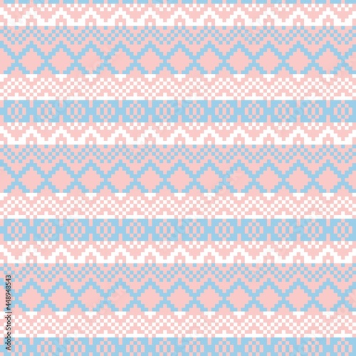 Pastel Christmas Fair Isle Seamless Pattern Background