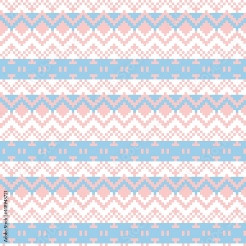 Pastel Christmas Fair Isle Seamless Pattern Background