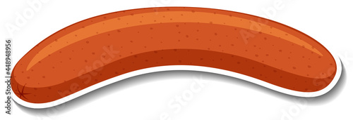 A sausage sticker on white background
