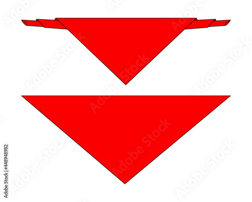 Red Triangle Scout Scarf Template Vector On White Background.