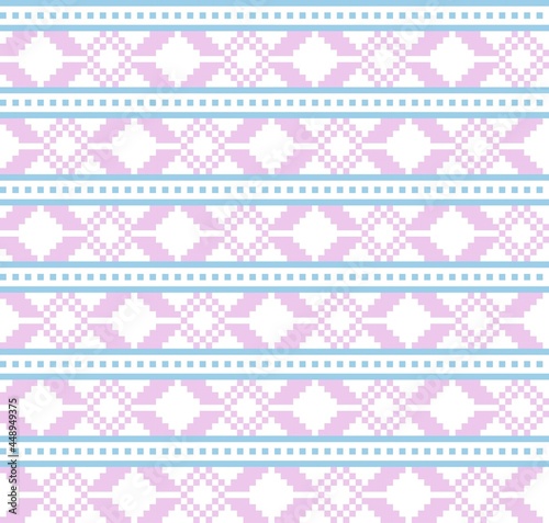 Pastel Christmas Fair Isle Seamless Pattern Background