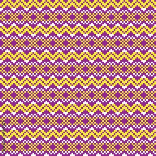 Purple Christmas Fair Isle Seamless Pattern Background