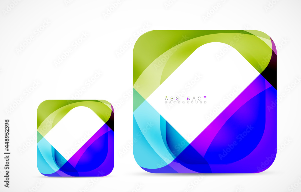Minimal background. Abstract square shape with round corners created with wavy forms. Vector Illustration For Wallpaper, Banner, Background, Landing Page Minimal background. Abstract square shape with round corners created with wavy forms. Vector Illustration For Wallpaper, Banner, Background, Landing Page