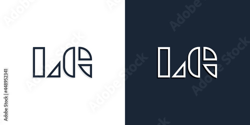 Abstract line art initial letters LG logo.