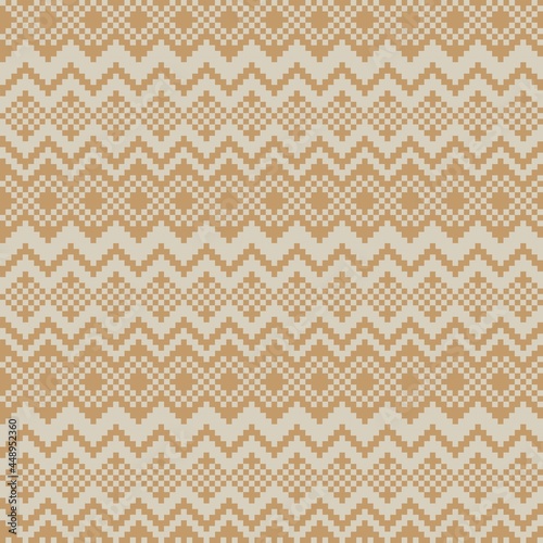 Brown Christmas Fair Isle Seamless Pattern Background