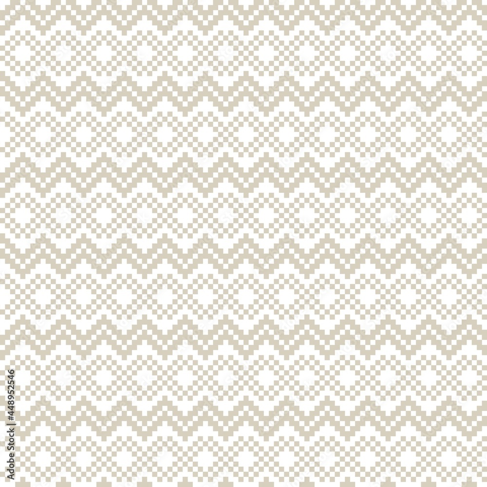 Fototapeta premium Brown Christmas Fair Isle Seamless Pattern Background