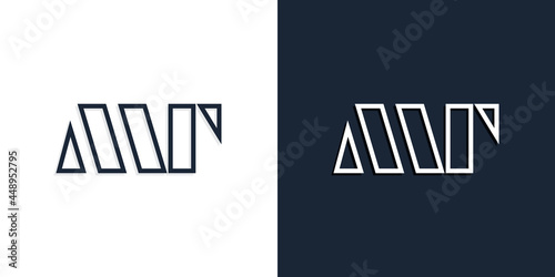 Abstract line art initial letters MT logo.