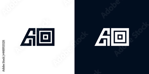Minimal creative initial letters AO logo. photo