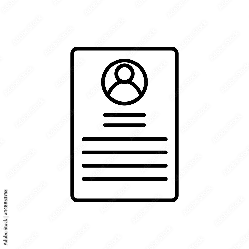 CV icon vector set. Resume illustration sign collection. user data user data. CV icon vector set. Resume illustration sign collection. user data user data.