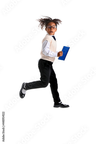 Jumping African-American sc...