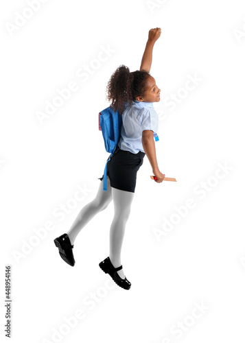 Jumping African-American sc...