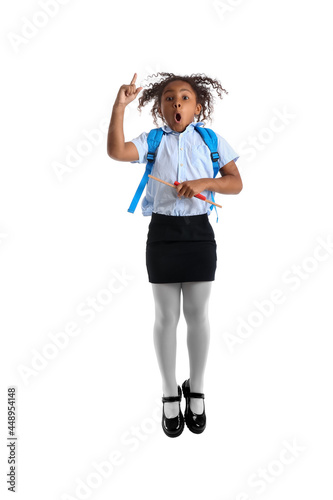 Jumping African-American sc...