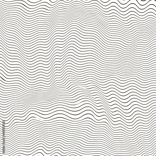 Abstract Black Line Pattern on White Background