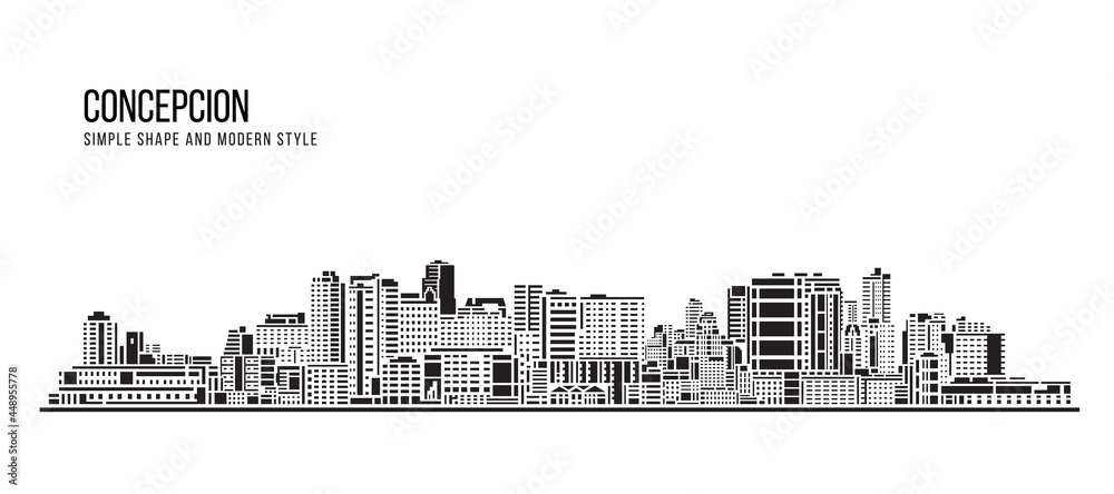 Cityscape Building Abstract Simple shape and modern style art Vector design - Concepcion