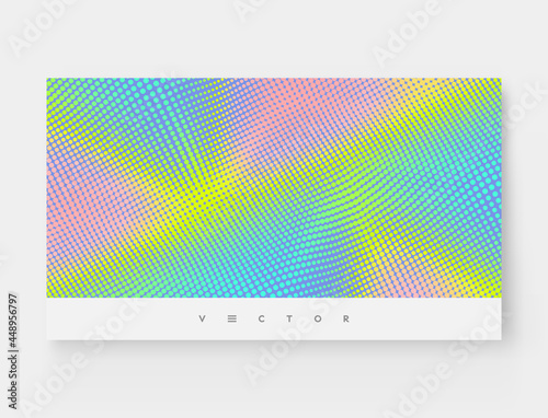 Halftone gradient background. Vibrant trendy texture, with blending colors. Cover design template. 3d network design with particles. Can be used for advertising, marketing, presentation.