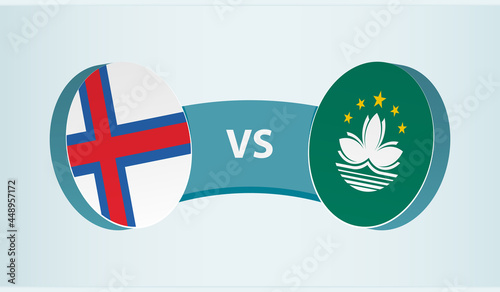 Faroe Islands versus Macau, team sports competition concept.