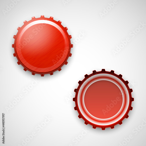 Picture of a beer lid. Bottle cork, view from above. Iron plug
