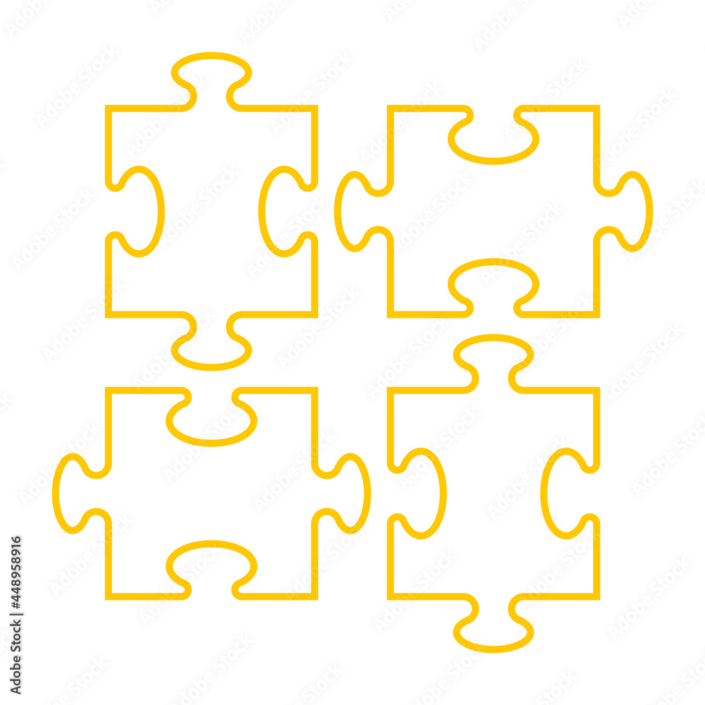 Simple Puzzle four piece business presentation. Circle outline infograph. 4 Step contour process diagram. Section line compare banner. Simple Puzzle four piece business presentation. Circle outline infograph. 4 Step contour process diagram. Section line compare banner.
