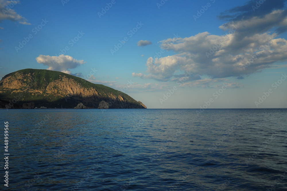 A picturesque view of Ayu-Gag summit, Bear mountain of Crimean peninsular from the Black sea.