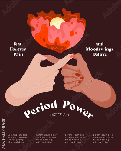 Vector Illustration for Festival, Power, Poster. Period power. Music, Feminism and Equality. 