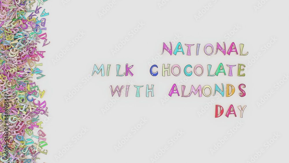 National milk chocolate with almonds day