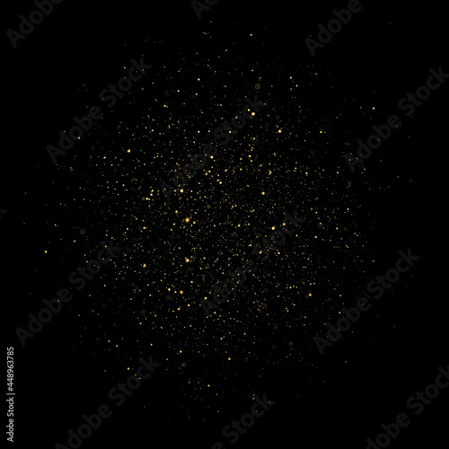 Vector gold glitter. Round golden dust stain.