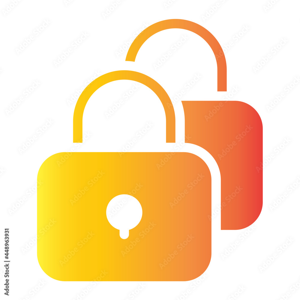 lock flat gradient icon