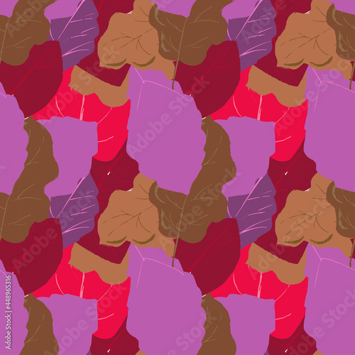 Autumn leaves seamless pattern in pastel colors. Vector endless texture for autumn seasonal design