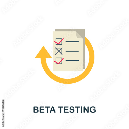 Beta Testing flat icon. Simple sign from crowdfunding collection. Creative Beta Testing icon illustration for web design, infographics and more