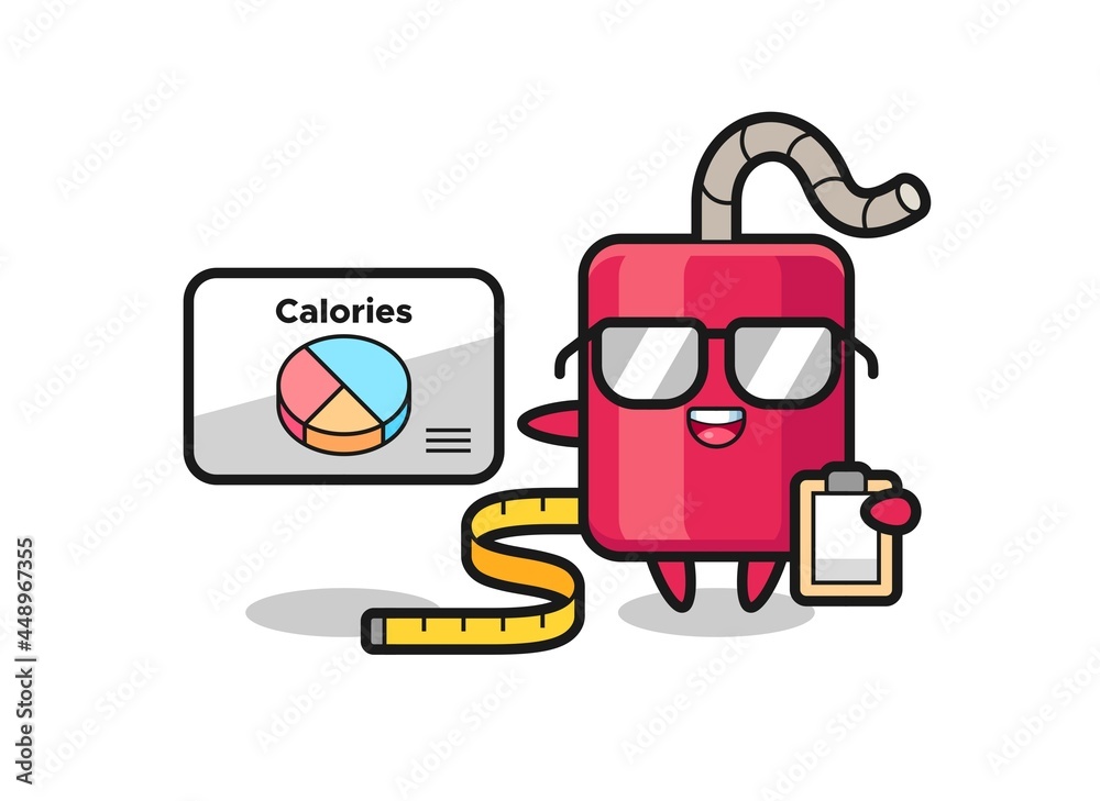 Illustration of dynamite mascot as a dietitian Illustration of dynamite mascot as a dietitian