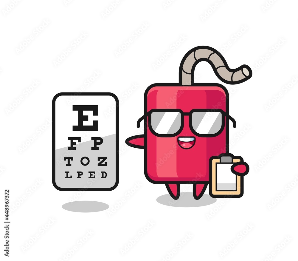 Illustration of dynamite mascot as an ophthalmology Illustration of dynamite mascot as an ophthalmology
