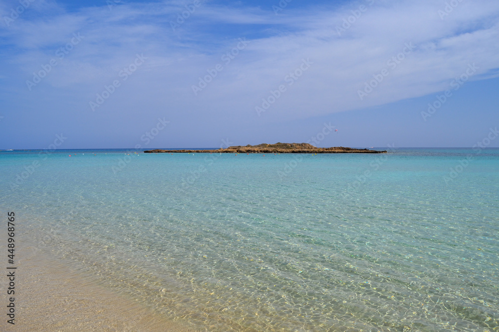 Sea shore. Island in the sea. Rest at the sea. Vacation. Beach. Cyprus
