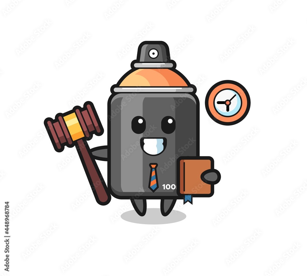 Mascot cartoon of spray paint as a judge Mascot cartoon of spray paint as a judge