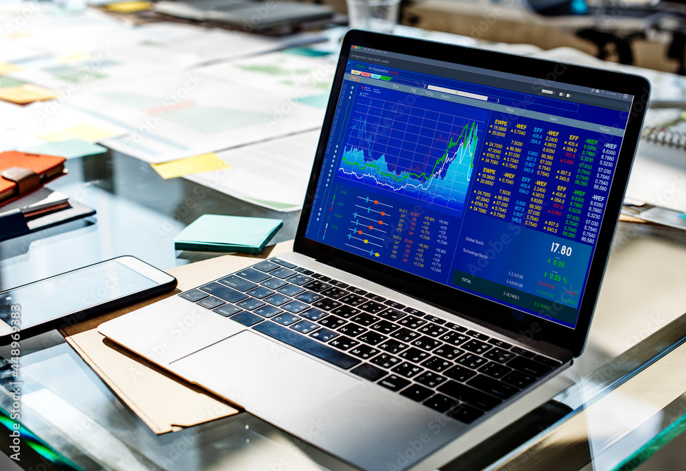 Graphic of investment stock market data analysis business Graphic of investment stock market data analysis business