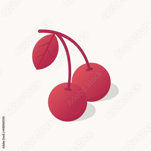 Illustration vector graphic of modern two Cherry Cartoon style stylized that looks simple