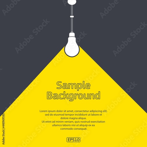 Flat light bulb with sample text