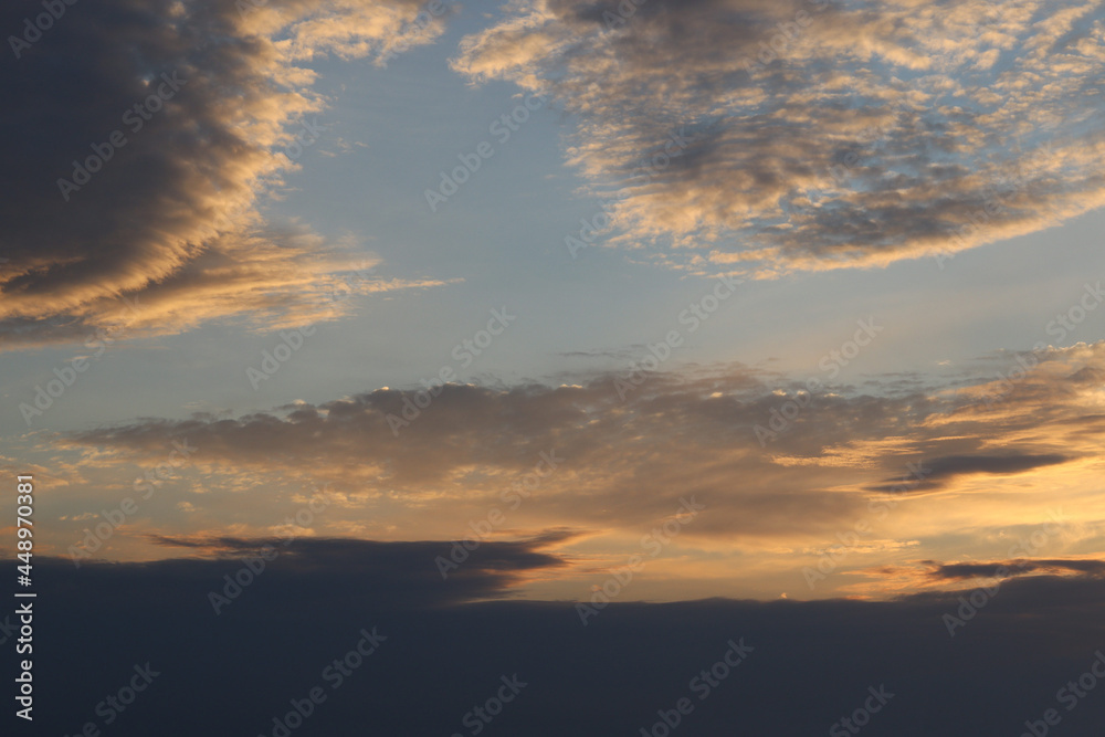 Beautiful clouds in the sky at sunset