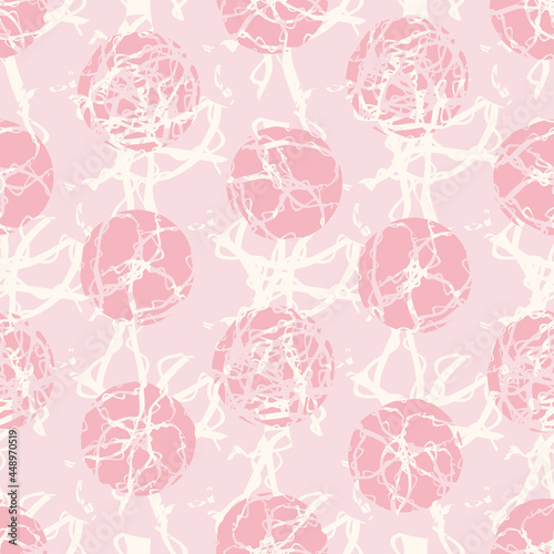 Marble effect circles vector seamless pattern background. Geometric marbling stencil style circle round shapes on textured backdrop . Abstract texture repeat print for feminine concept packaging