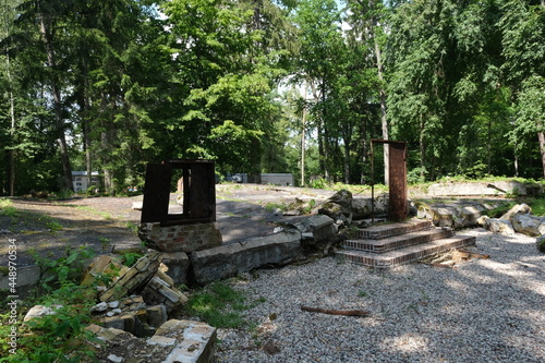 Ketrzyn, Gierloz, Poland - July 19, 2021: staff meeting barrack at the Wolf's Lair (Wilczy Szaniec, Wolfsschanze) built by the Organisation Todt. Adolf Hitler's headquarters in poland.
