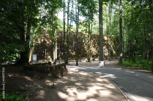 Ketrzyn, Gierloz, Poland - July 19, 2021: shelter for guests at the Wolf's Lair (Wilczy Szaniec, Wolfsschanze) built by the Organisation Todt. Adolf Hitler's headquarters in poland.