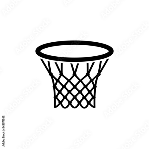 Basketball icon, basketball ring logo isolated on white background