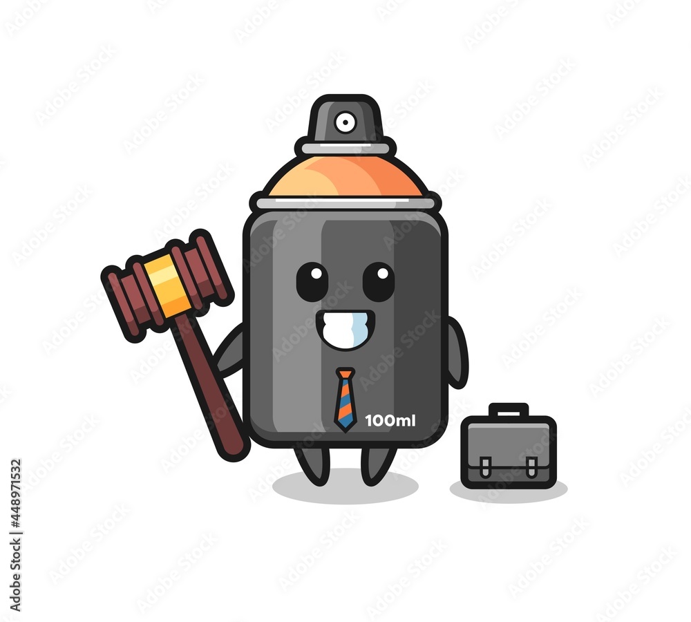 Illustration of spray paint mascot as a lawyer Illustration of spray paint mascot as a lawyer