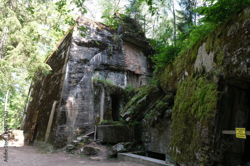 Ketrzyn, Gierloz, Poland - July 19, 2021: Hitler's bunker at the Wolf's Lair (Wilczy Szaniec, Wolfsschanze) built by the Organisation Todt. Adolf Hitler's headquarters in poland.