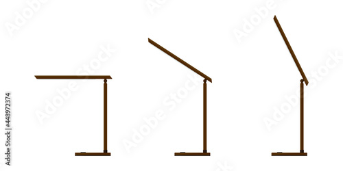 Desk lamp icon. Table lamp in various positions. Vector illustration. Bedside lamp isolated.