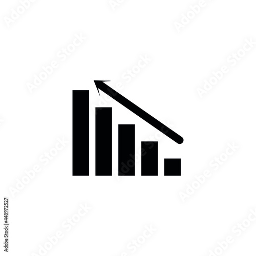 Business graph witharrow. Business growth progress analysis chart vector