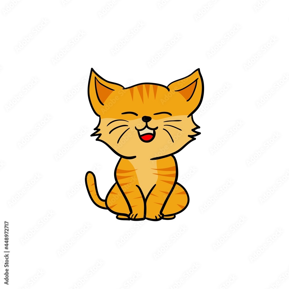 happy smiley orange cat element perfect for pet shop and business element happy smiley orange cat element perfect for pet shop and business element